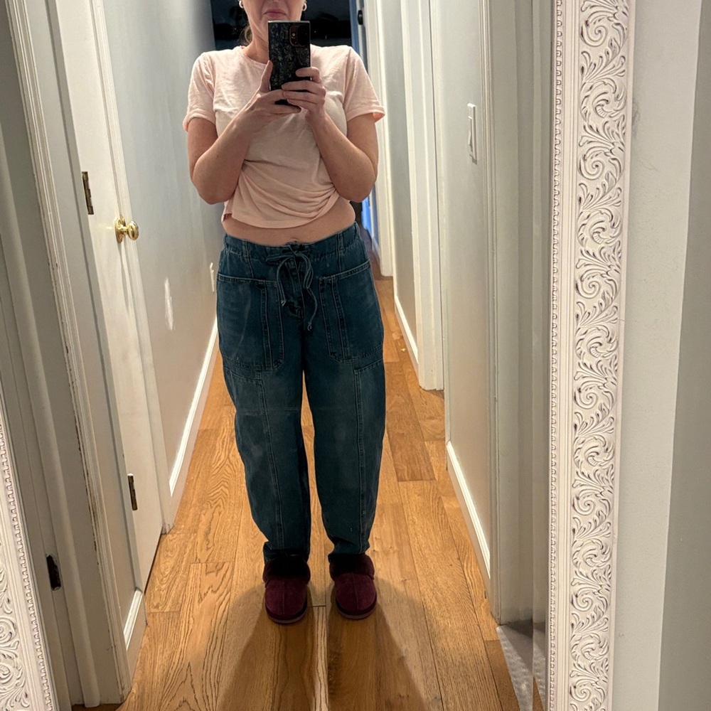 NWOT Barrel Jeans With Drawstring Waist - Picture 7 of 7